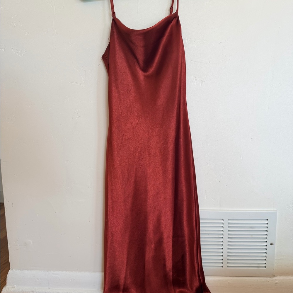 Lulu's Rich Red Satin Dress